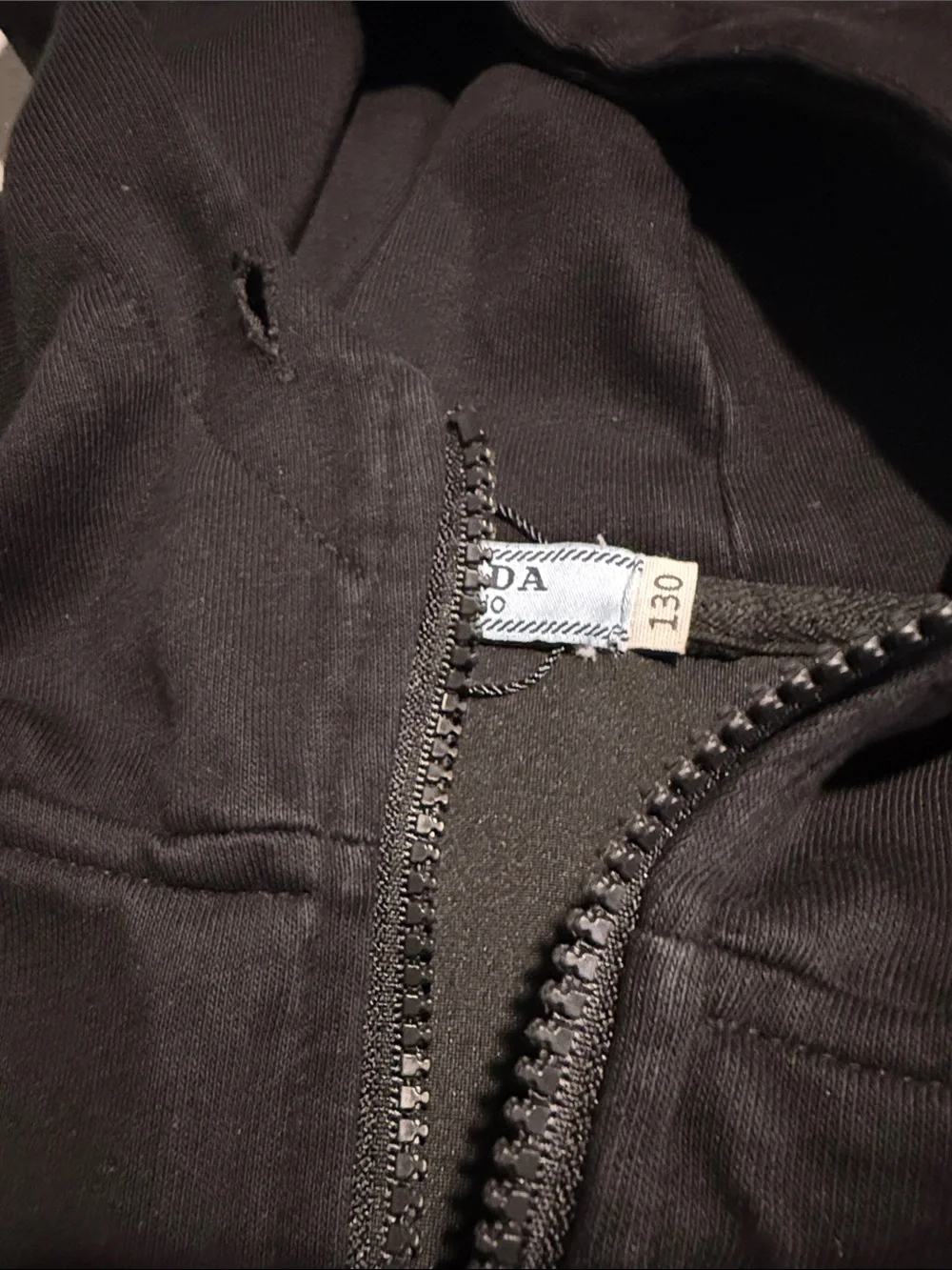 Prada Kids Quarter-zip Black Hoodie with Red Stripe Detail